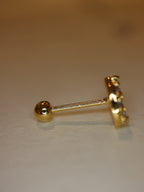 CZ Heart Cluster Stud 925 Silver Piercing (1pc)