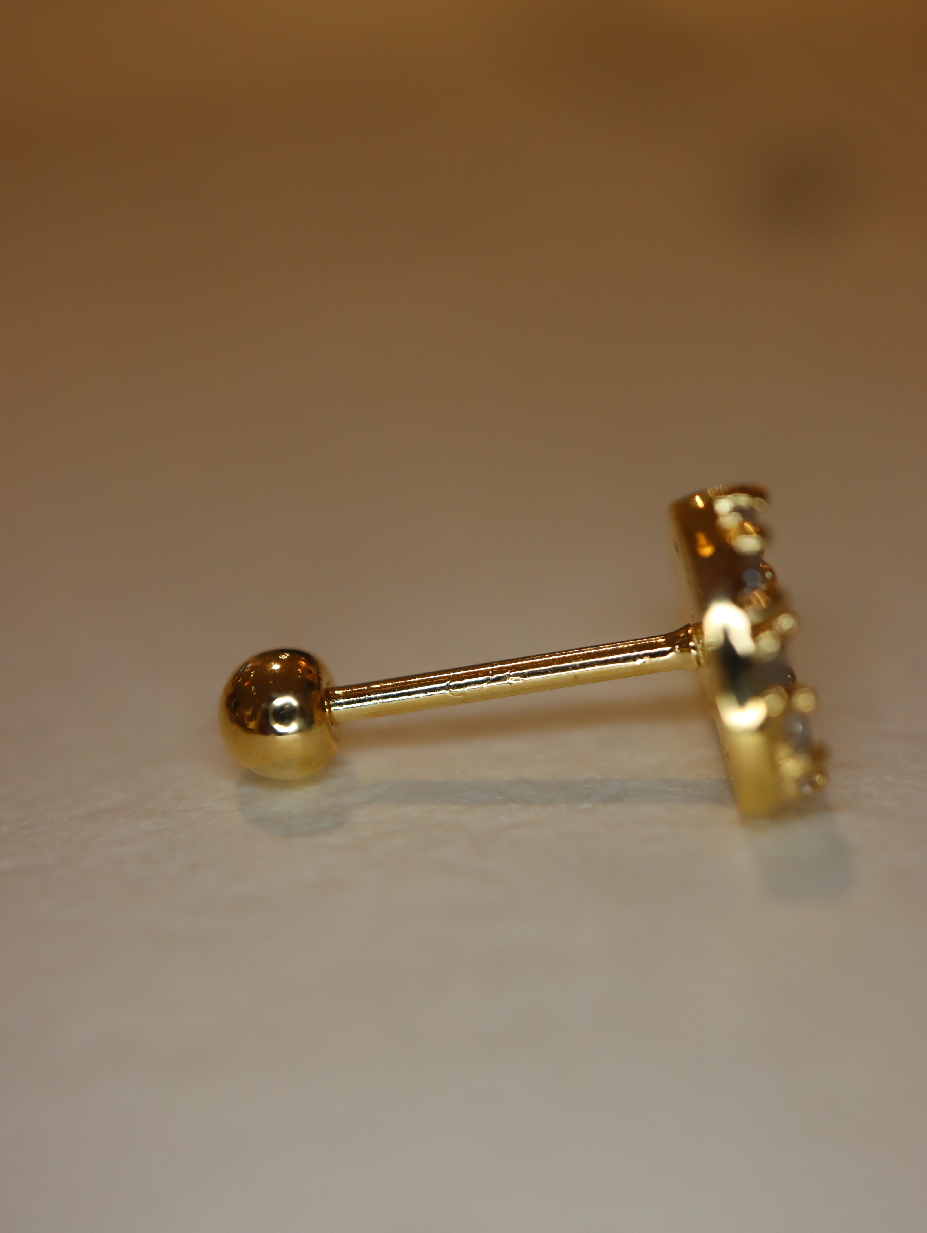 CZ Heart Cluster Stud 925 Silver Piercing (1pc)
