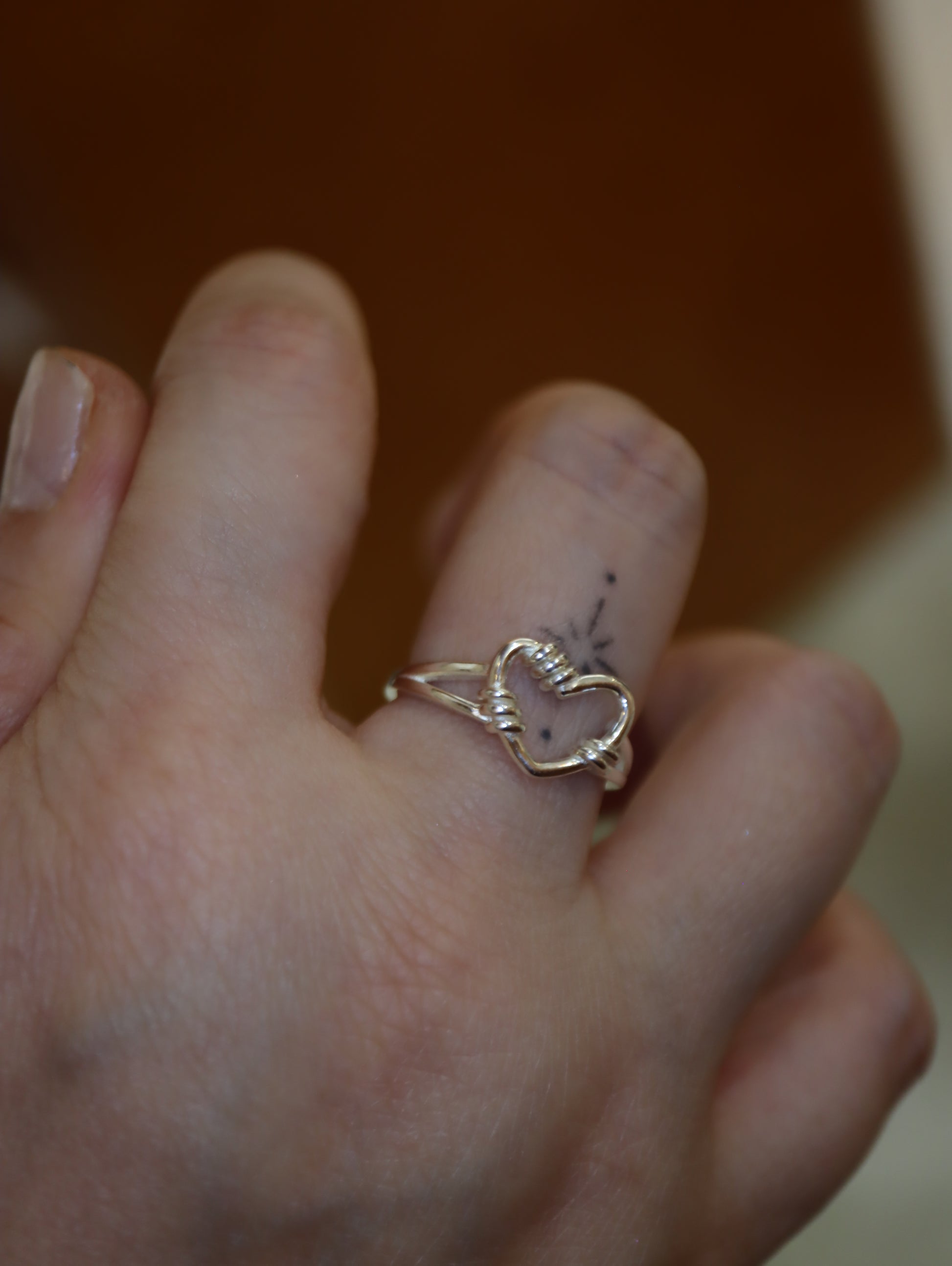 Silver925 hallow heart open size ring