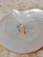 Triple opal 925 silver flat back piercing (1pc)