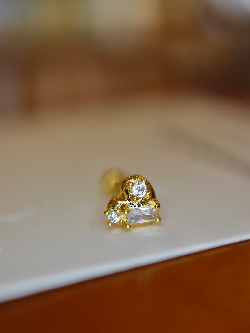 Heart cz stud 925 silver piercing