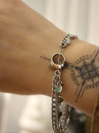 Triple chain heart stainless steel bracelet