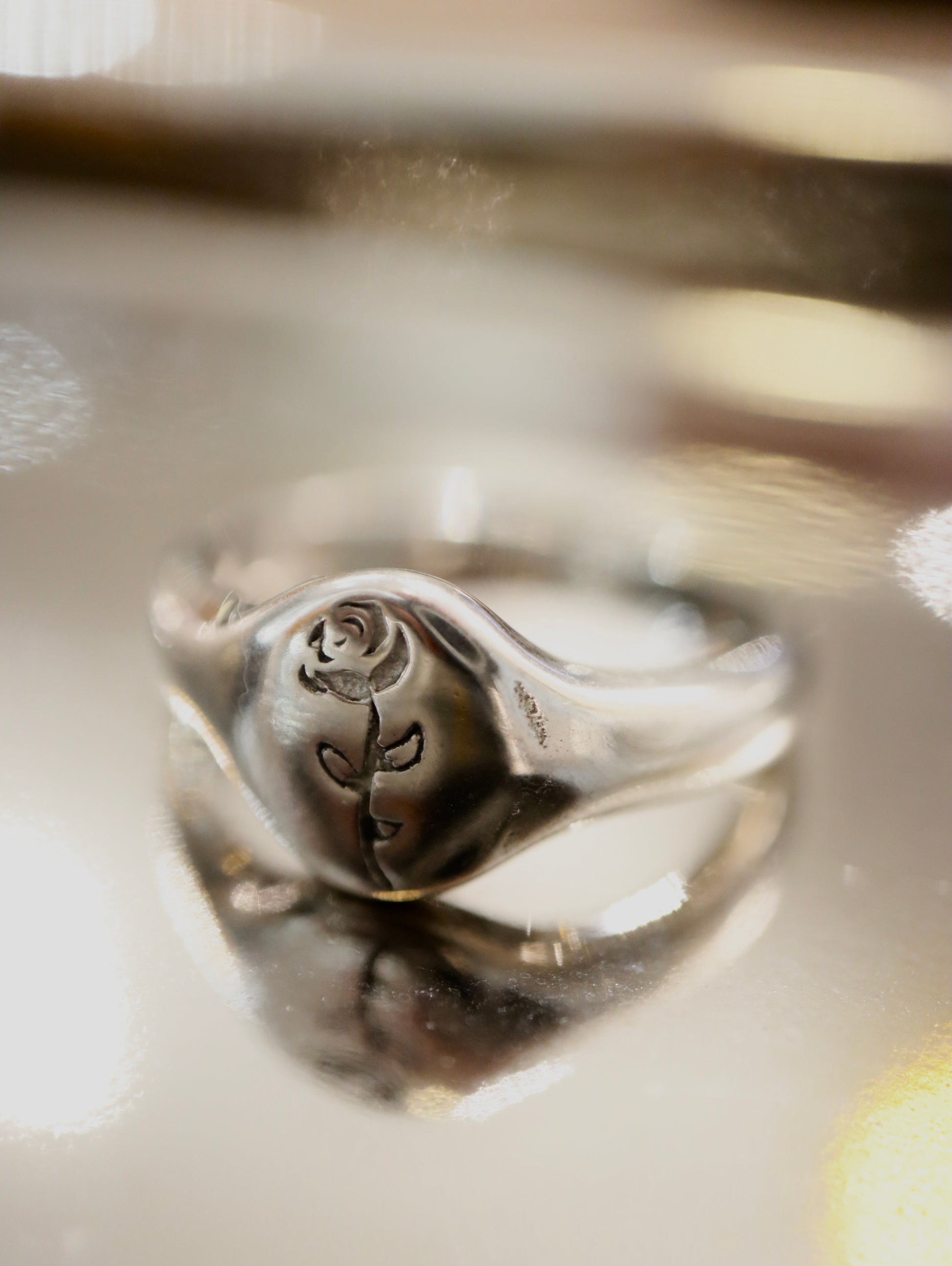 Floral stainless steel ring