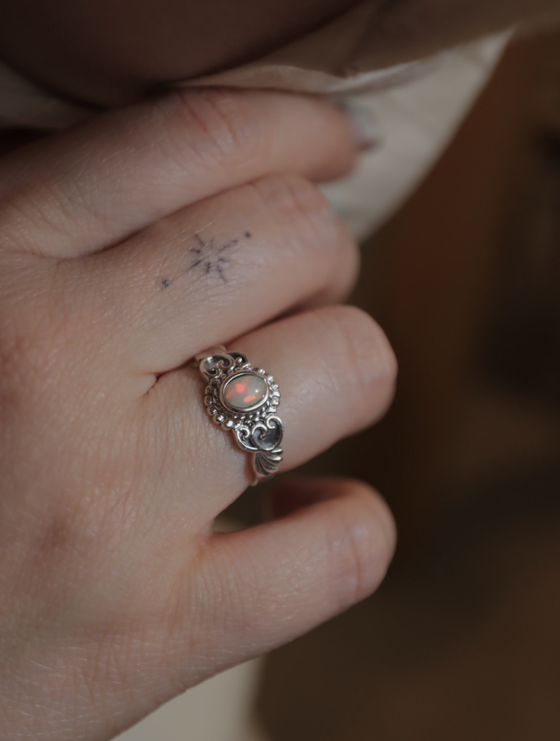Ethiopian opal silver 925 ring
