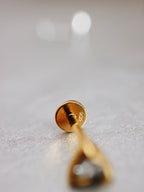 Trillion cut silver 925 flat back piercing (1pc)