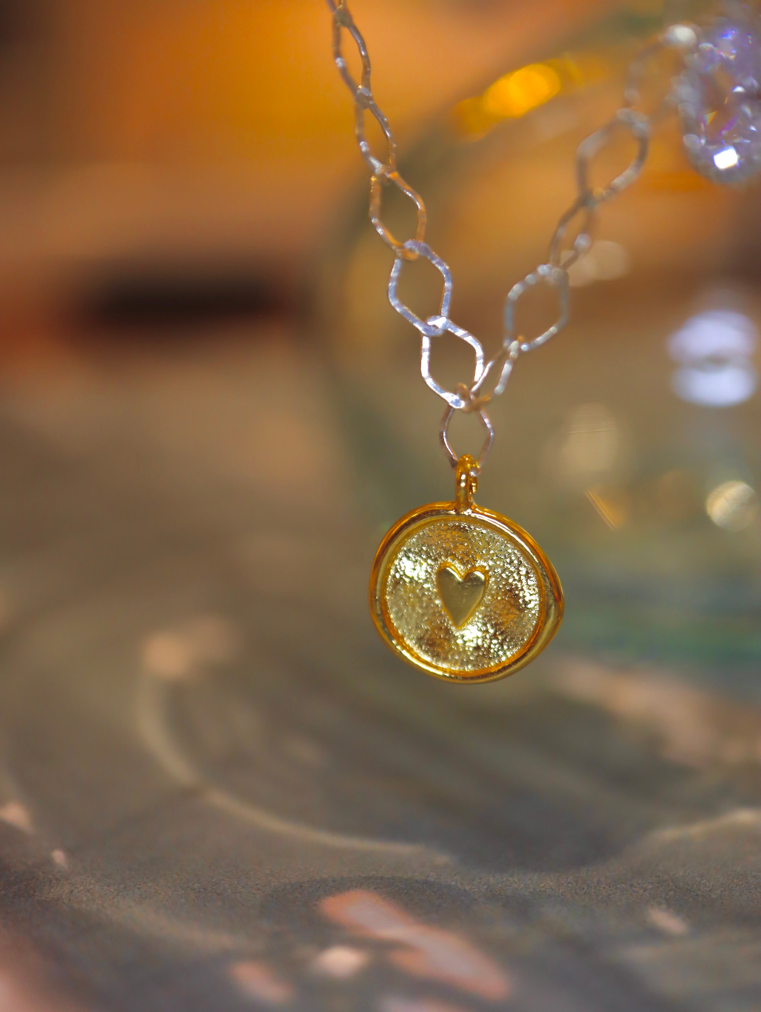 Amari Heart Coin Two Tone 925 Silver  Bracelet