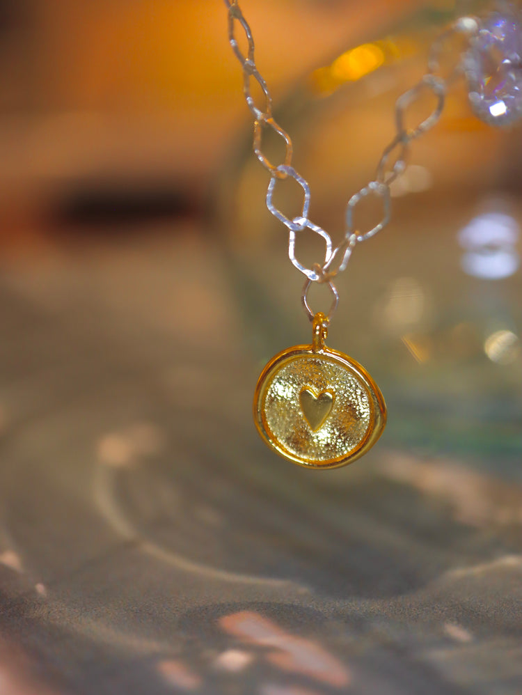 Amari Heart Coin Two Tone 925 Silver  Bracelet