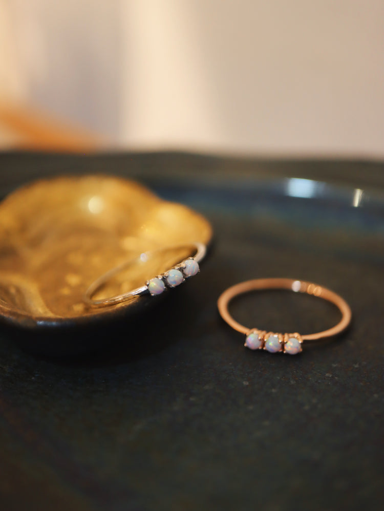 Triple Opal 925 silver ring