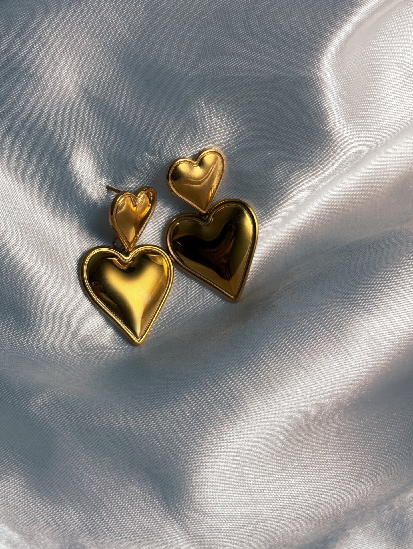 Double heart stainless steel earrings