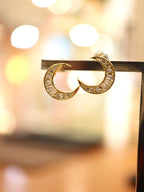 Crescent cz earrings