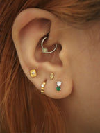 Double cz 925 silver flat back piercing (1pc)