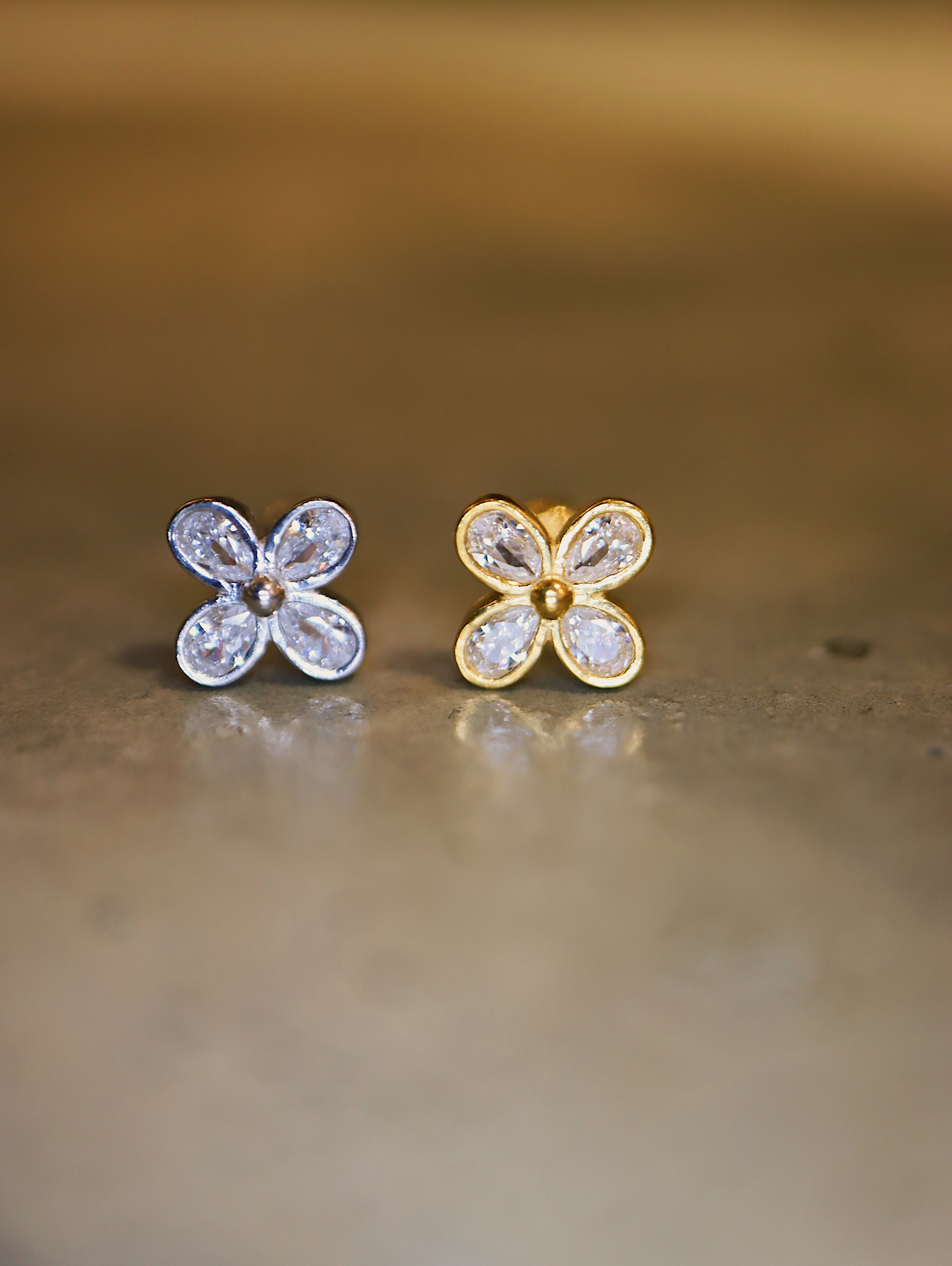 Cz 925 silver stud piercing earring (1pc)