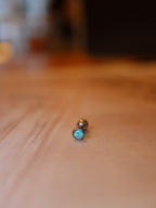Resin Opal round stud Surguval Steel Piercing (1pc)