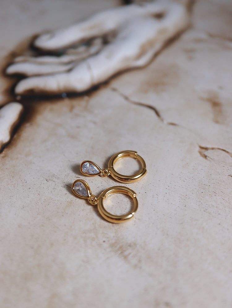 Drop teardrop cz S925 earrings