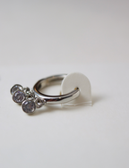 Drop triple cz hinged hoop earrings