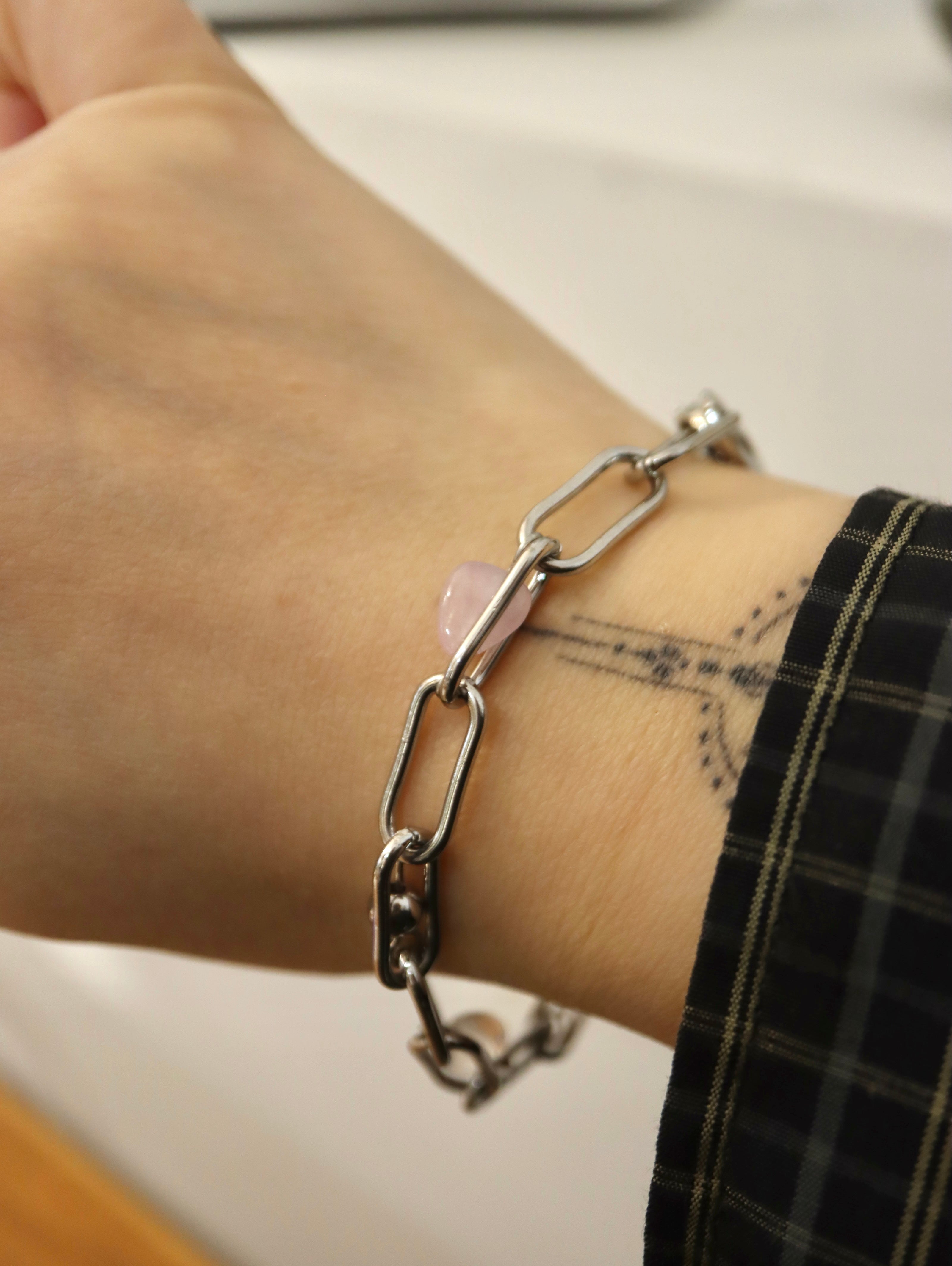 Interlock stainless steel bracelet