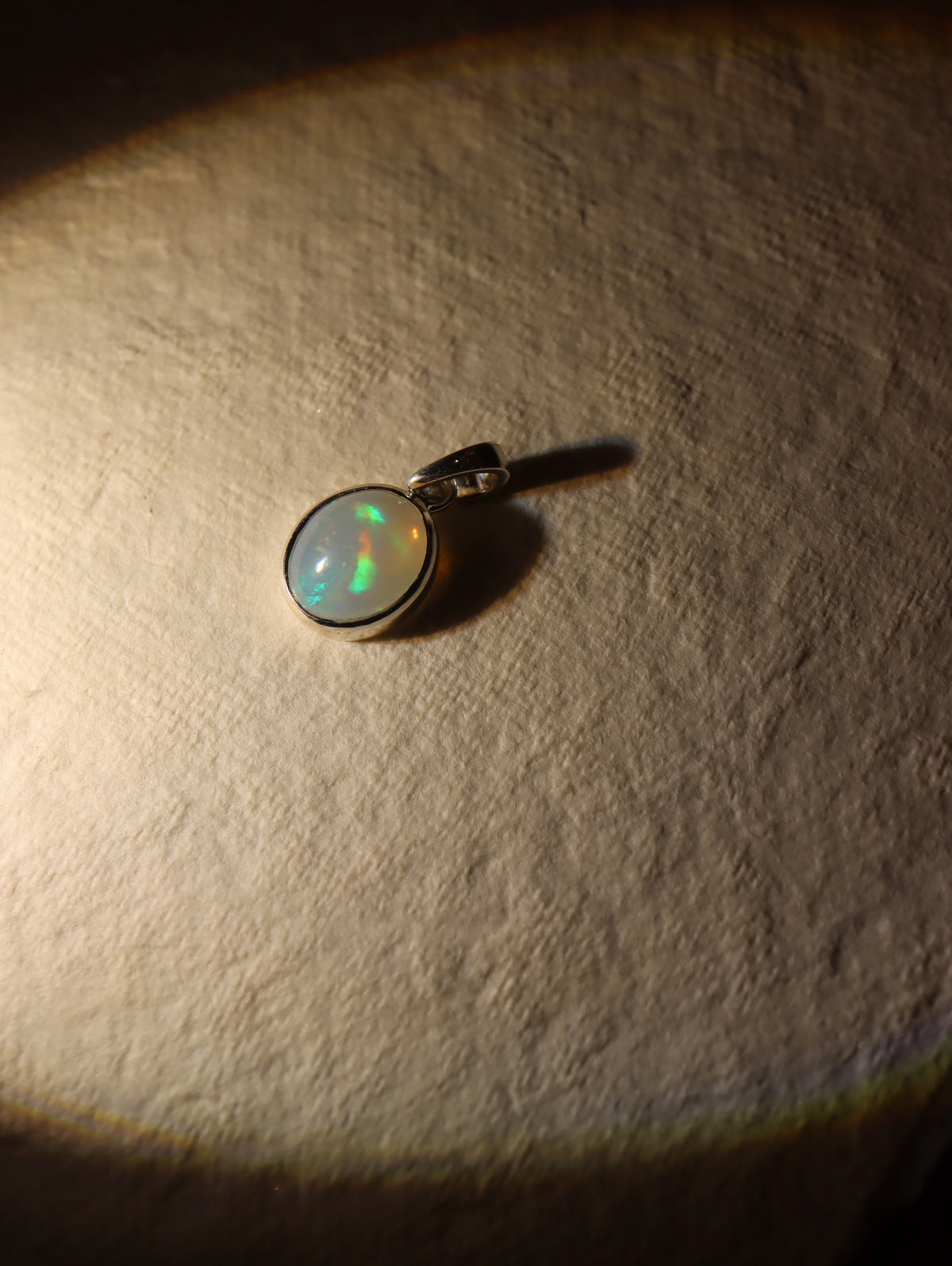 Natural Ethiopian Welo Opal Pendant in 925 Sterling Silver