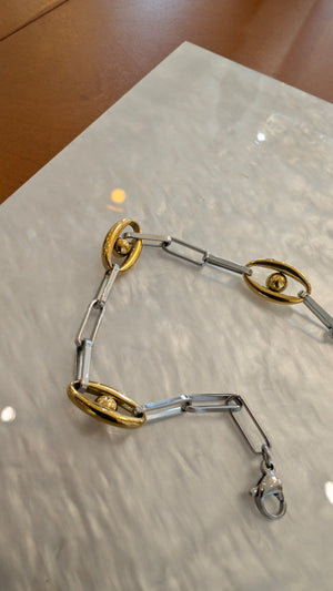 Mix tone stainless steel bracelet