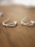 Double twist 925 silver earrings