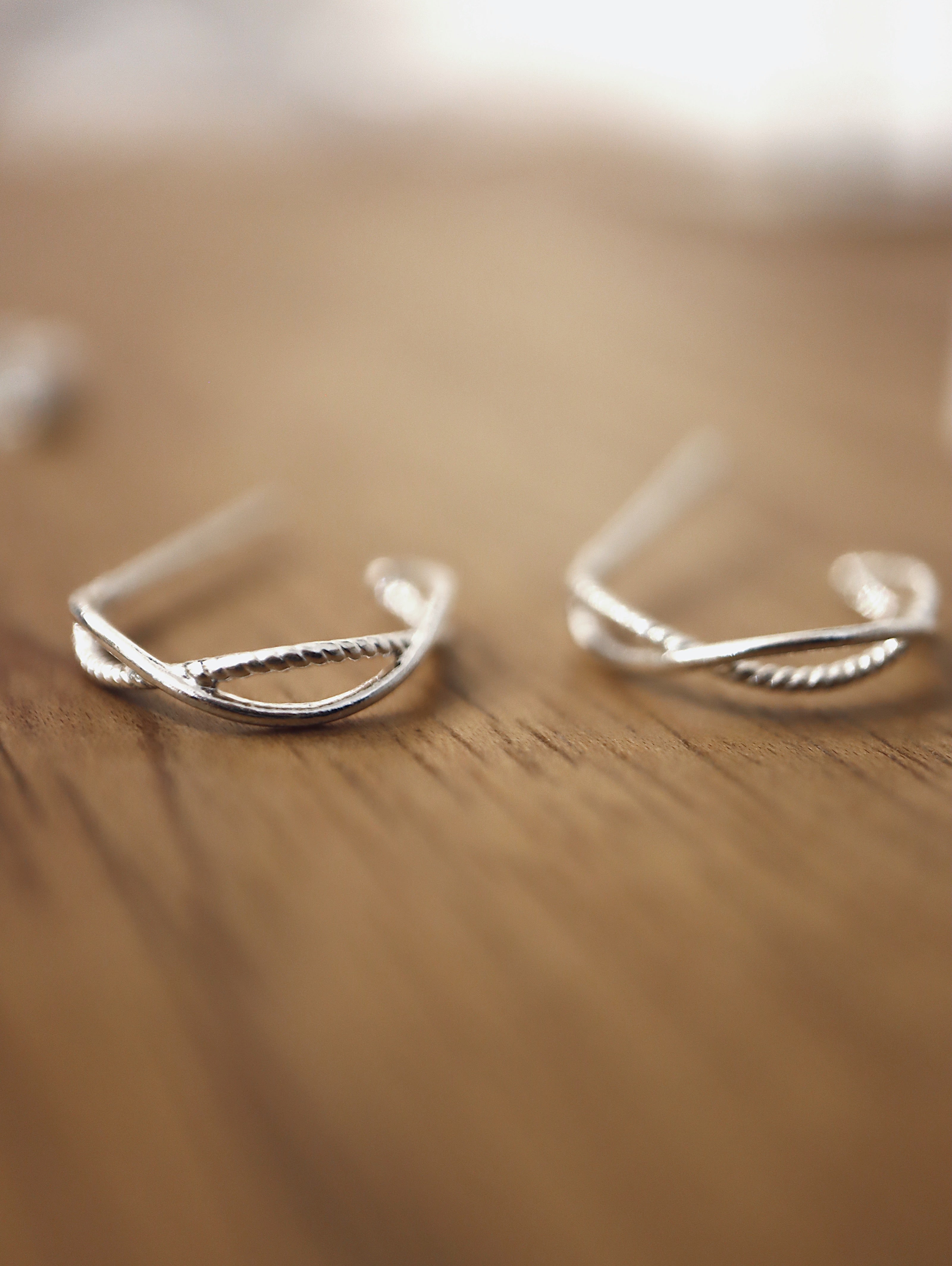 Double twist 925 silver earrings