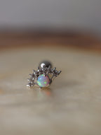 Eye opal screw ball back earring