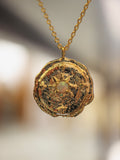 Opal coin brass necklace