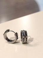 Surgical steel unisex hinge flat hoop earrings