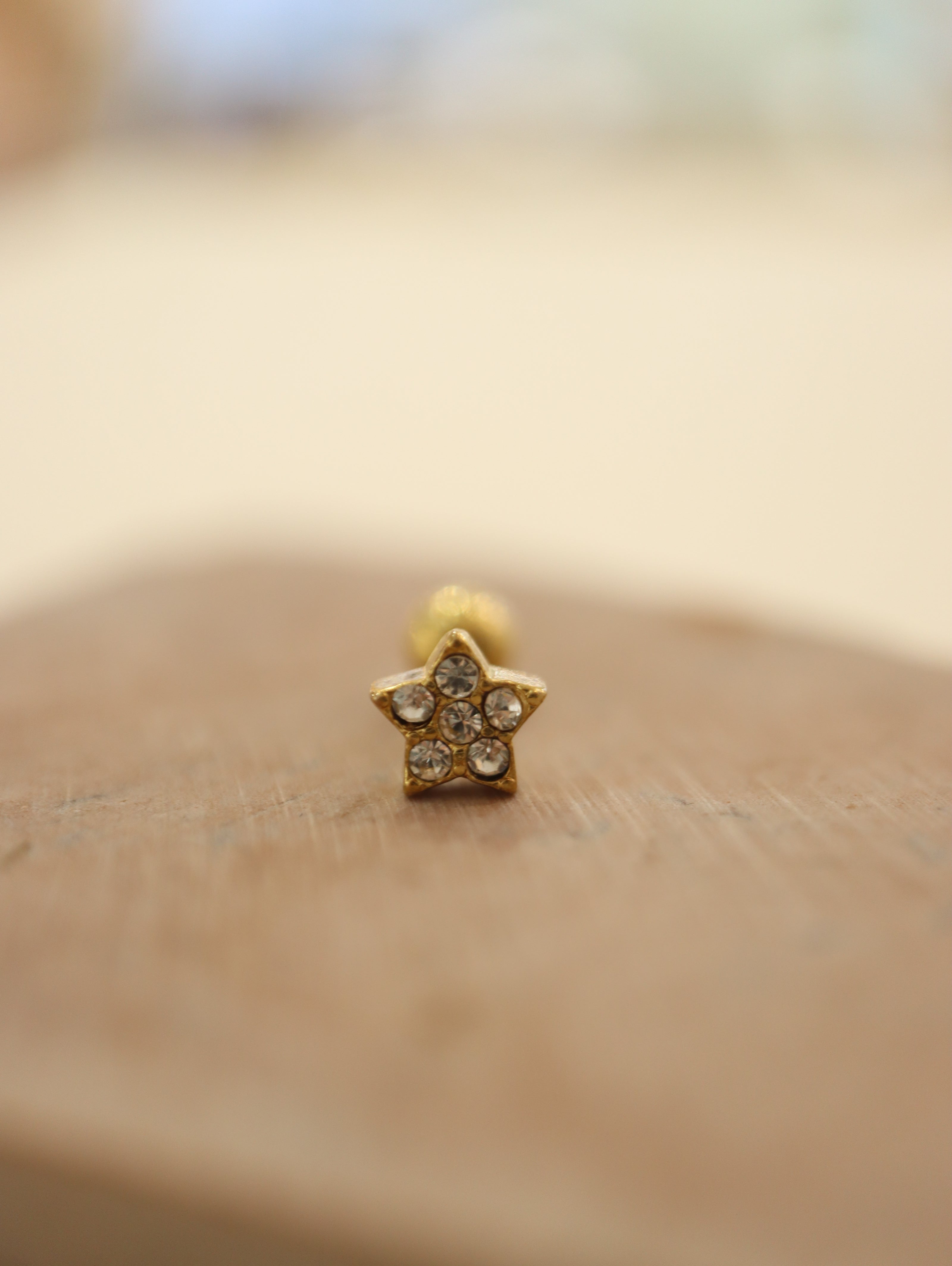 Star stud surgical steel piercing earring (1pc)
