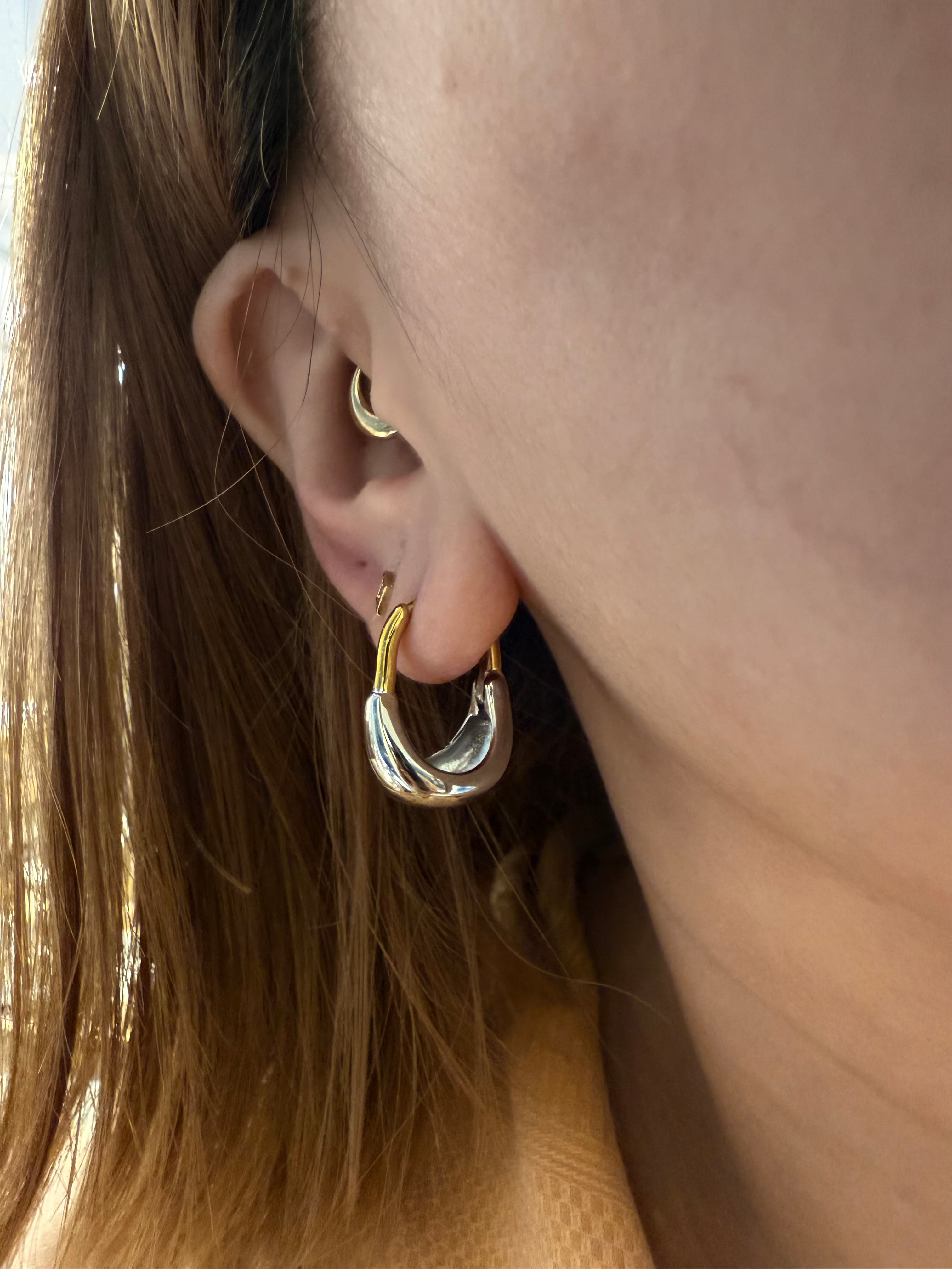 Mix tone stainless steel earrings