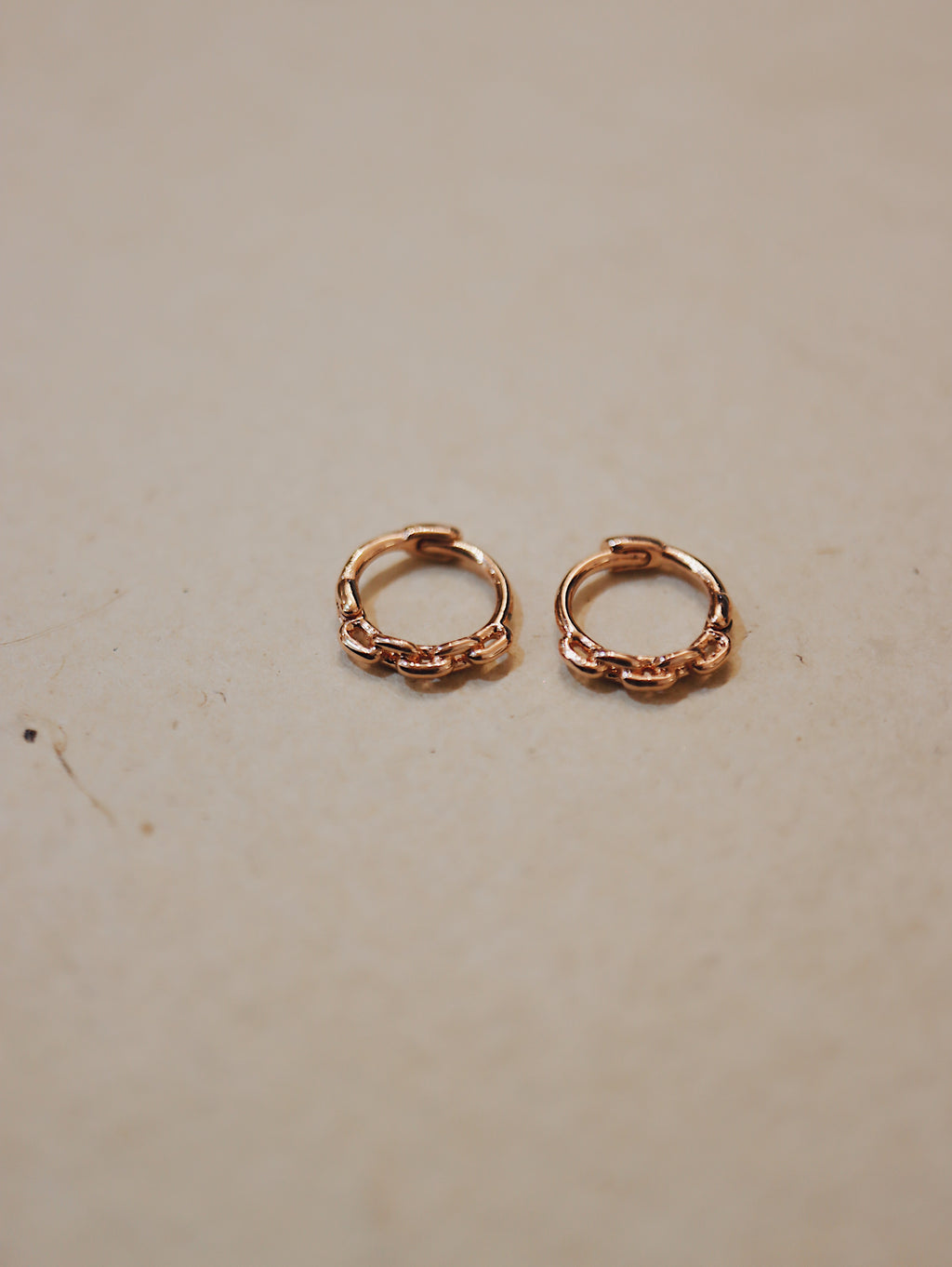 Mini chain 925 silver Huggie hoop earrings