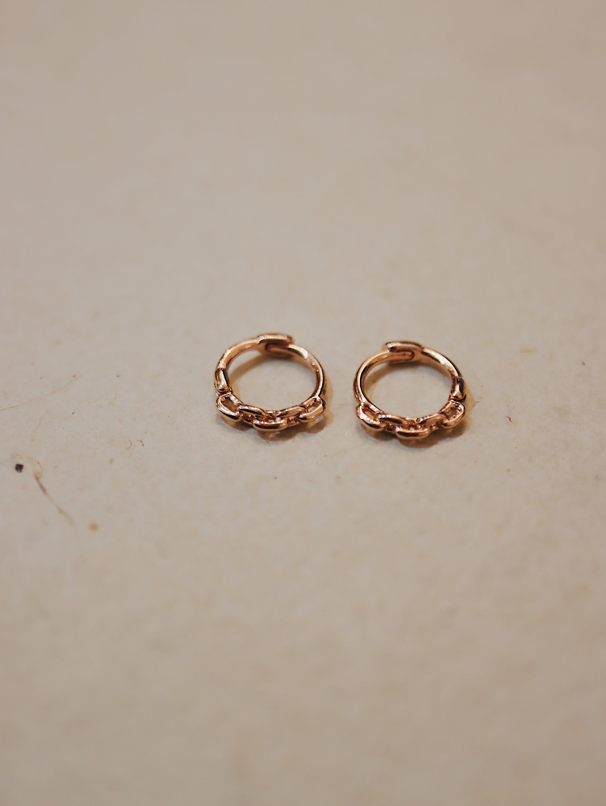 Mini chain 925 silver Huggie hoop earrings