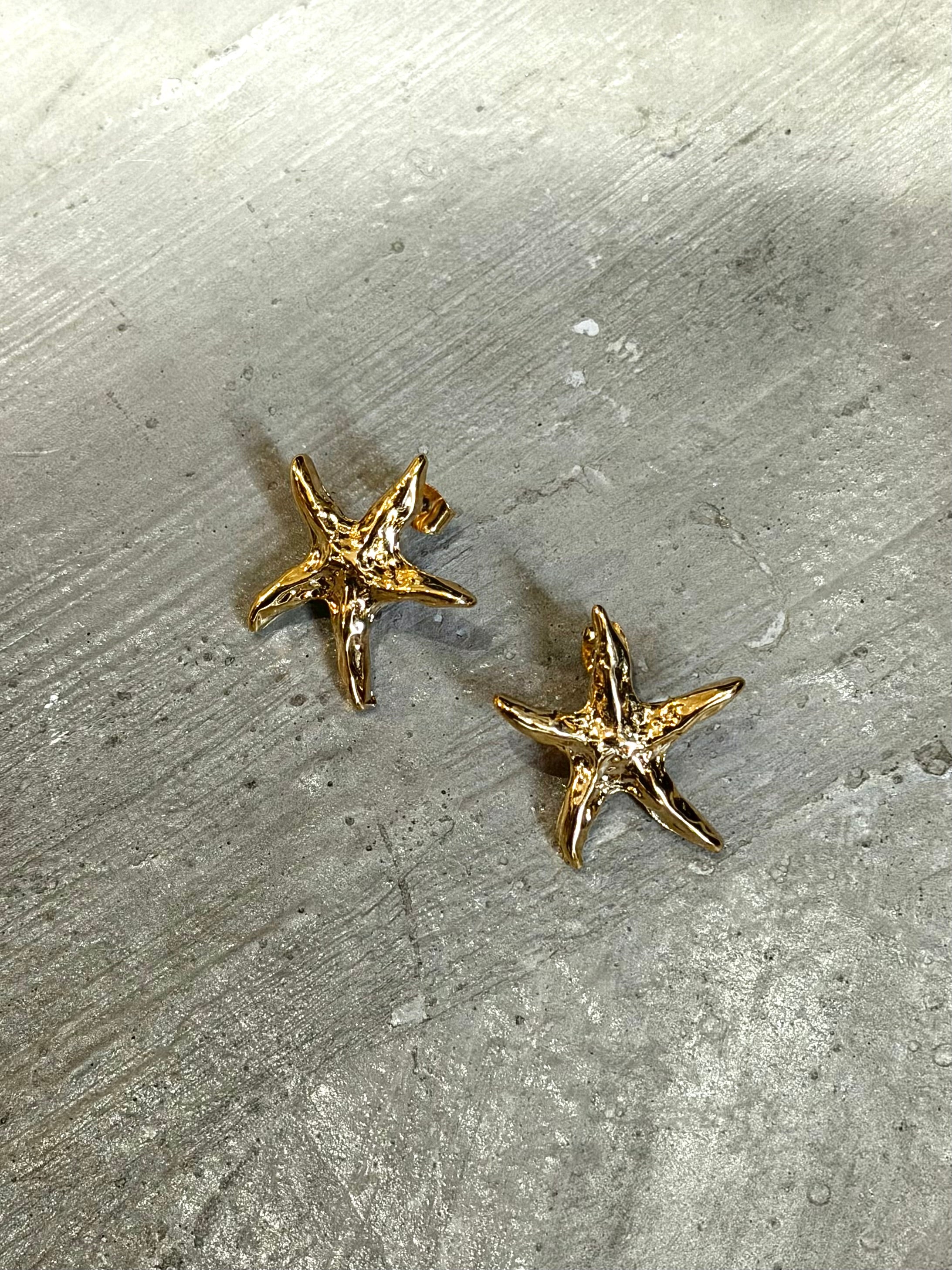 Starfish brass earrings