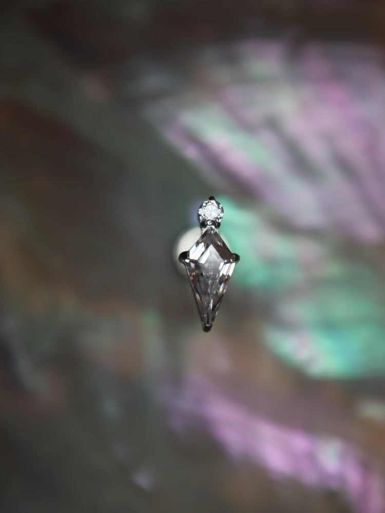 Titanium G23 Kite & Round Accent Stud Piercing (1pc)