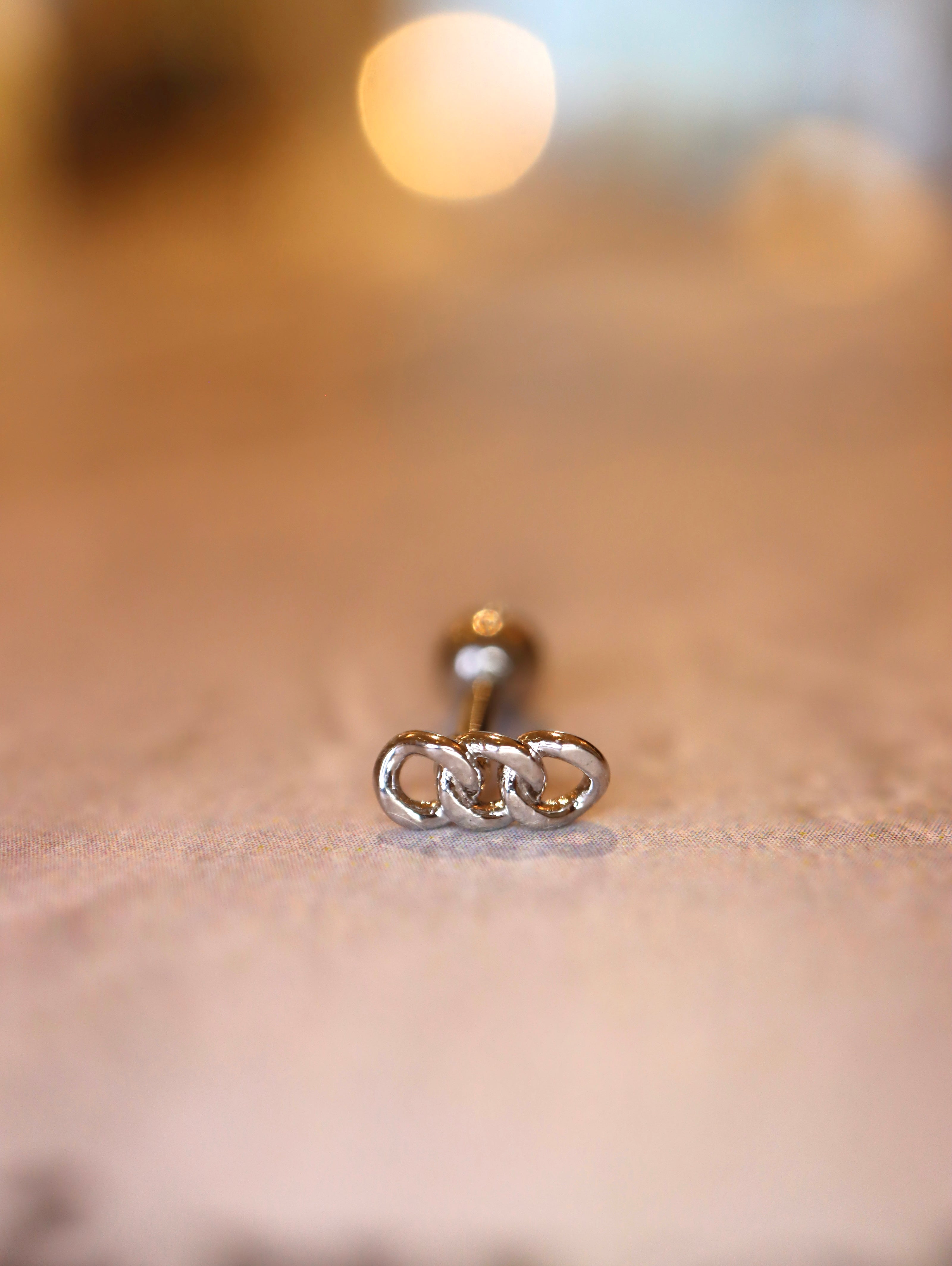 Mini chain bar stud surgical steel (1pc)