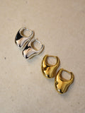 Irregular hoop brass earrings