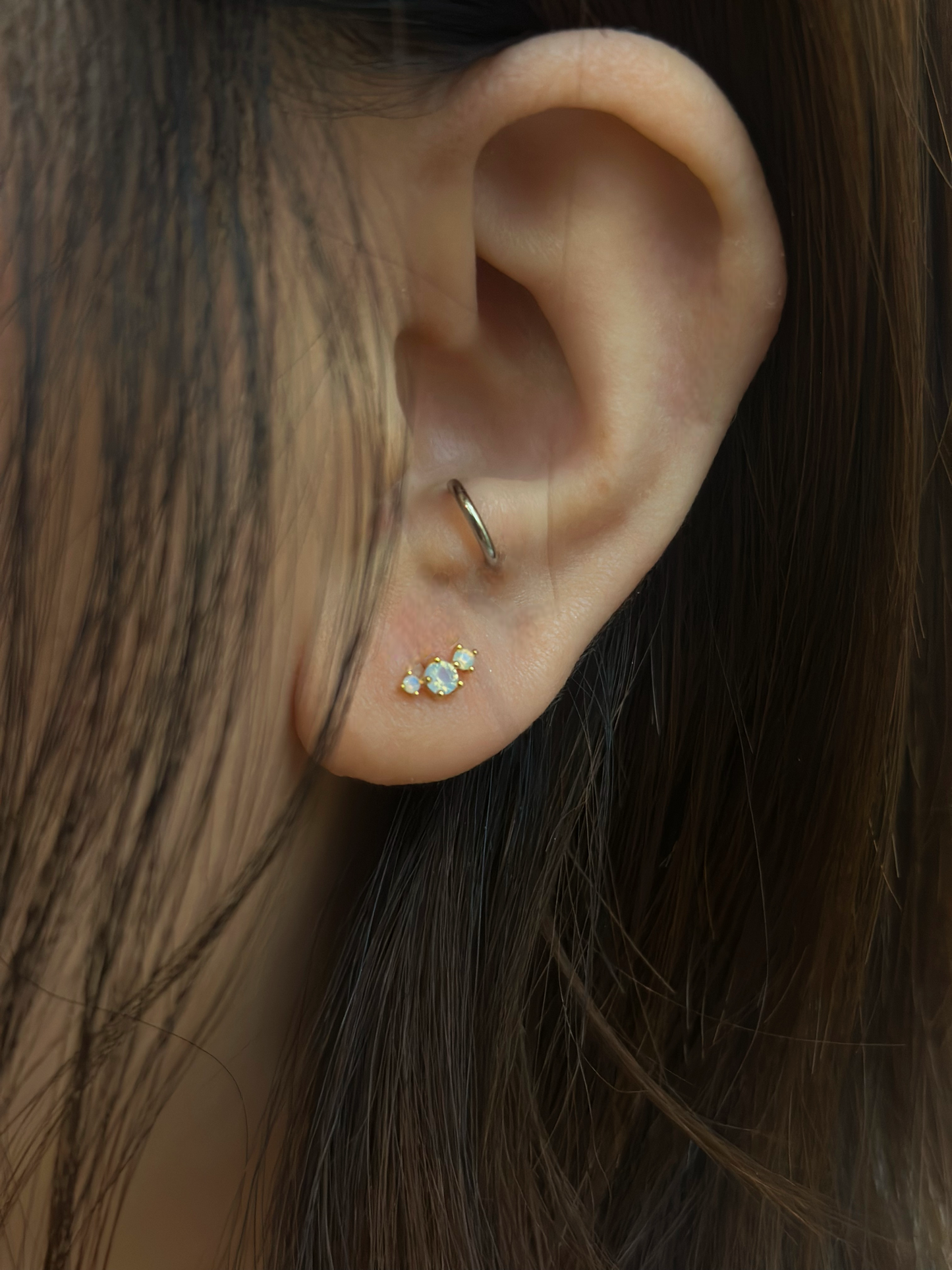 Triple CZ s925flat back piercing