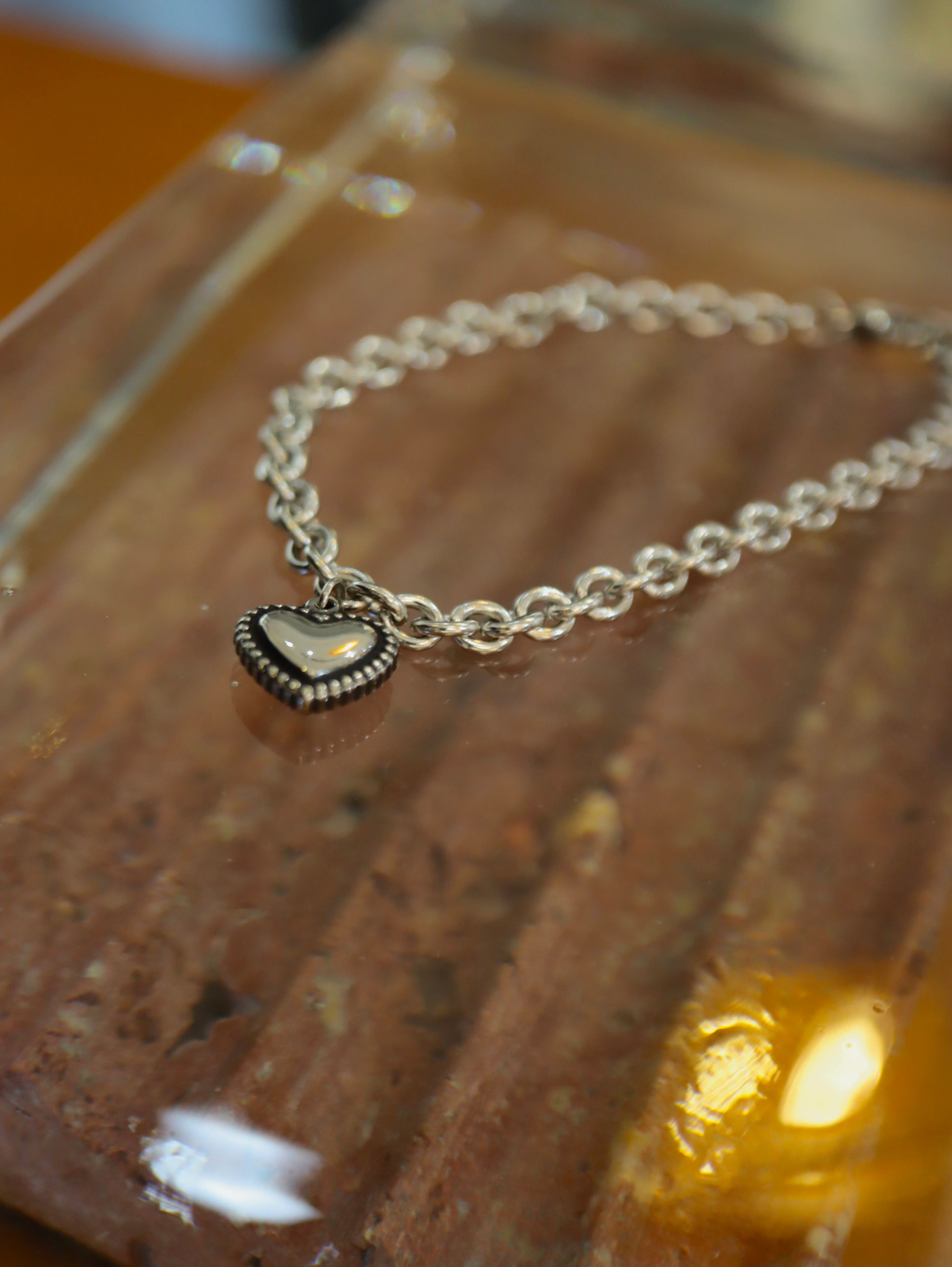 Chain pendant heart stainless steel bracelet
