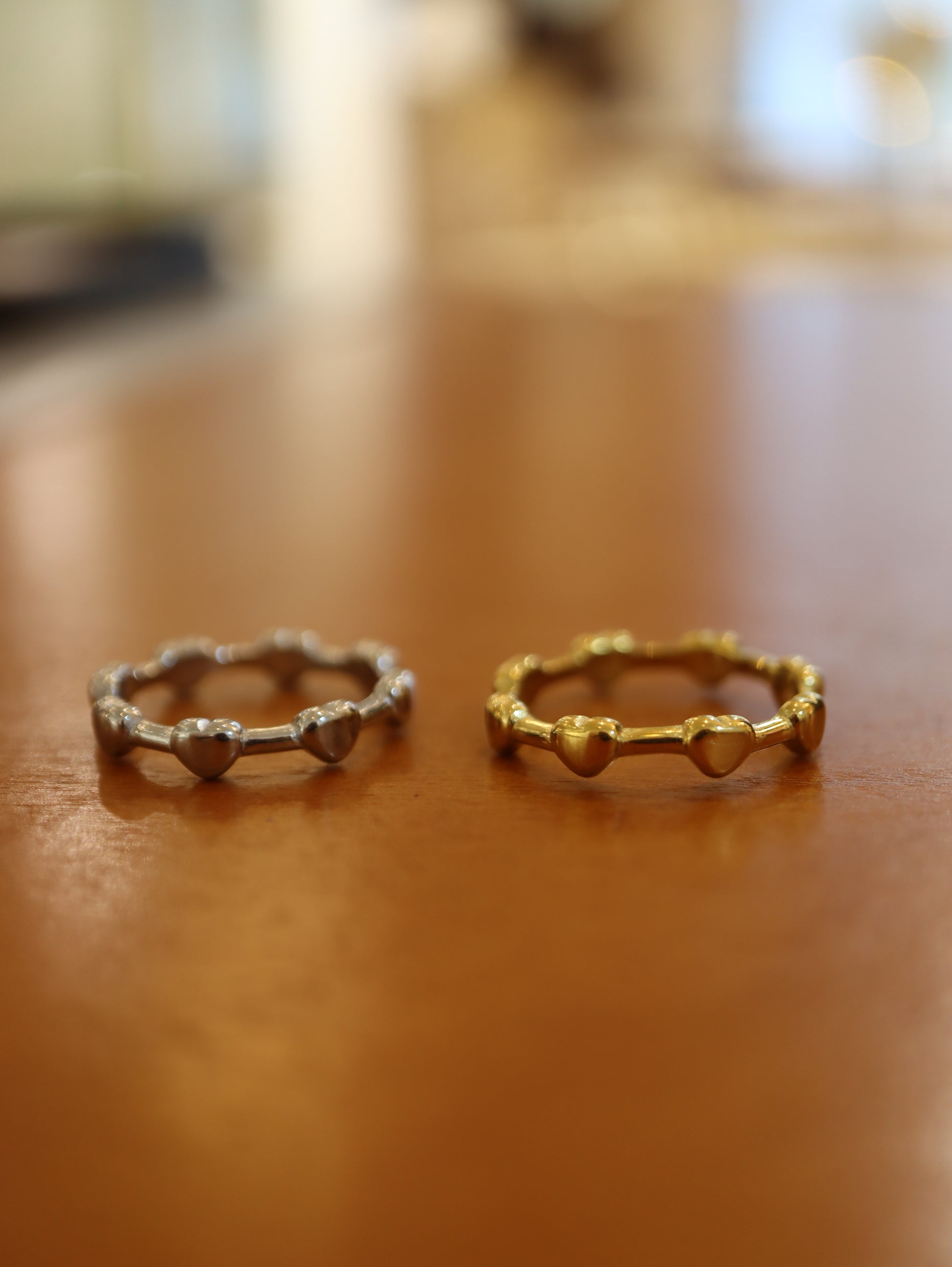 Heart link stainless steel ring