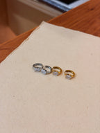 Oval cz stainless steel earrings