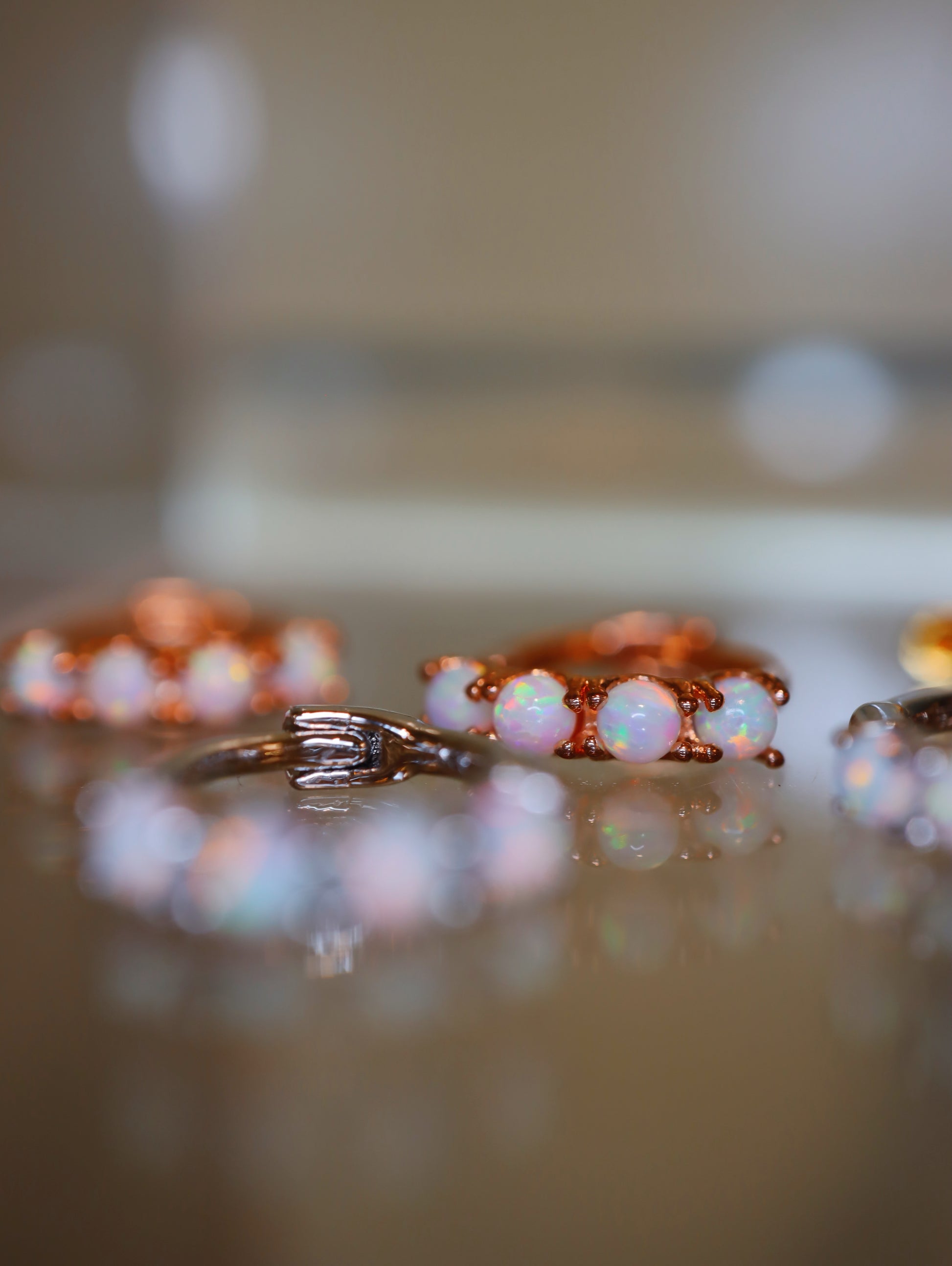 4opal mini s925 hinge earrings
