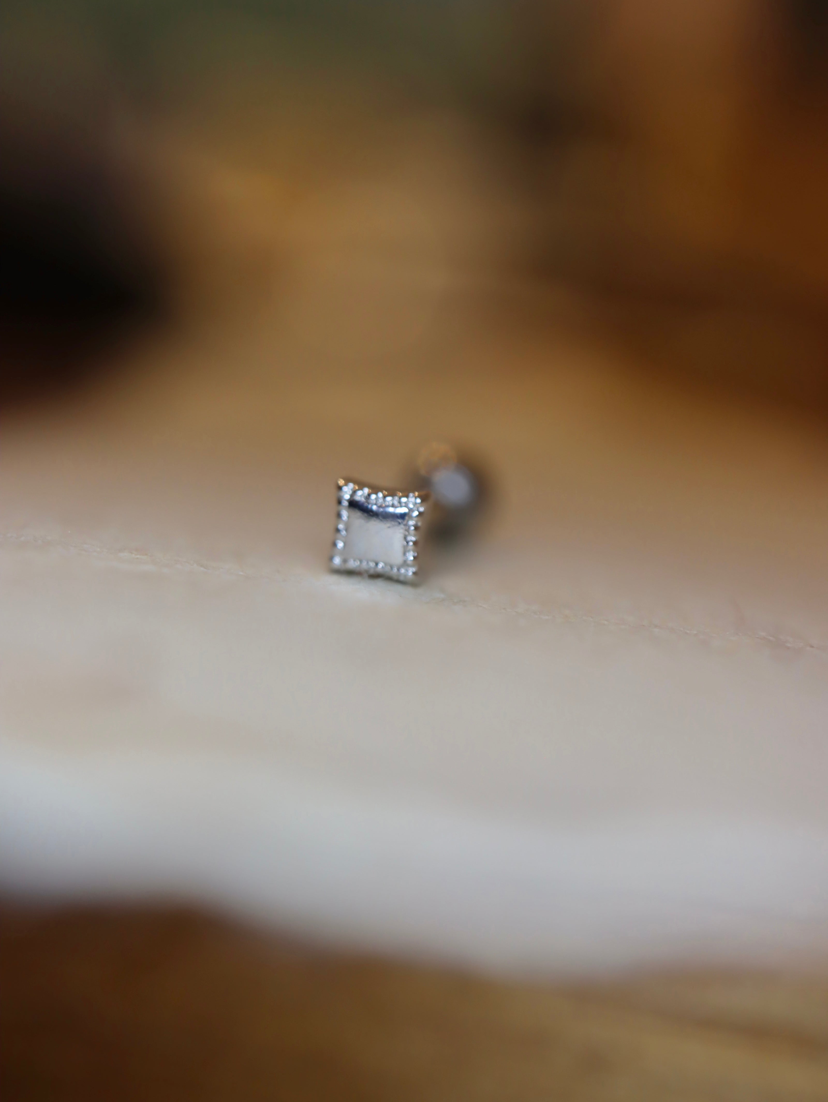 Mini rhombus surgical steel stud piercing (1pc)
