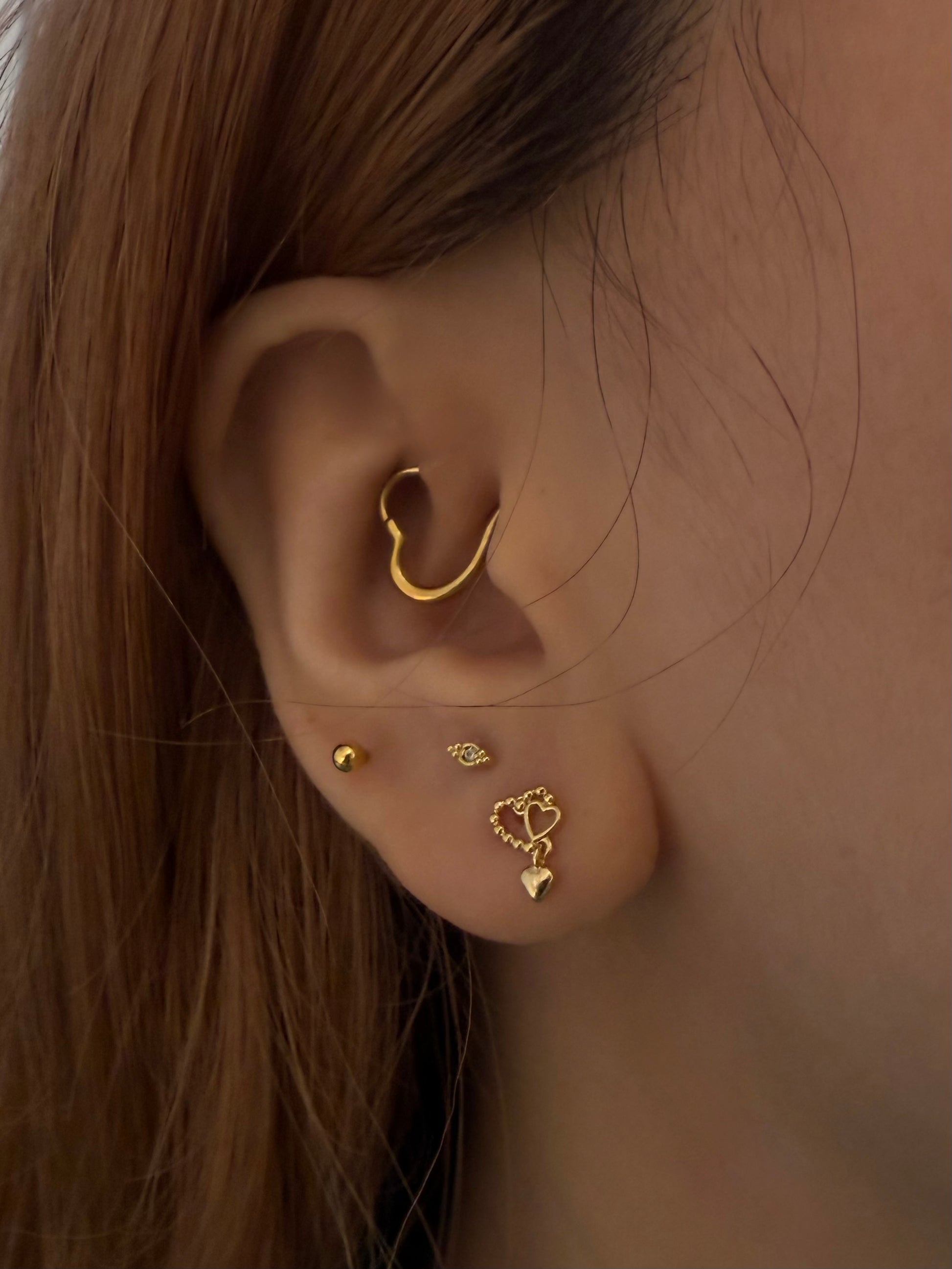 3 heart drop surgical steel piercing 16g