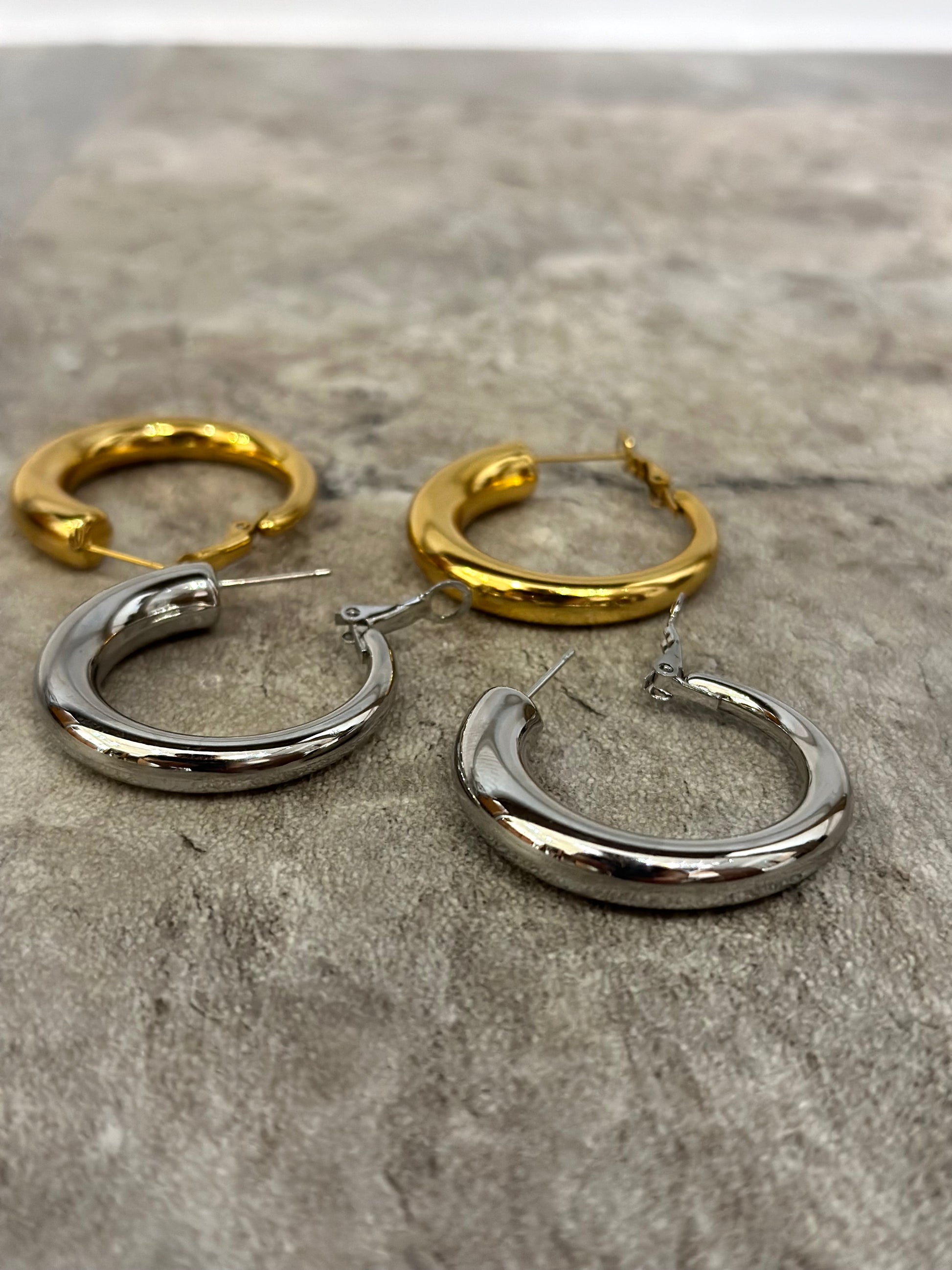 Stainless steel hoop earrings