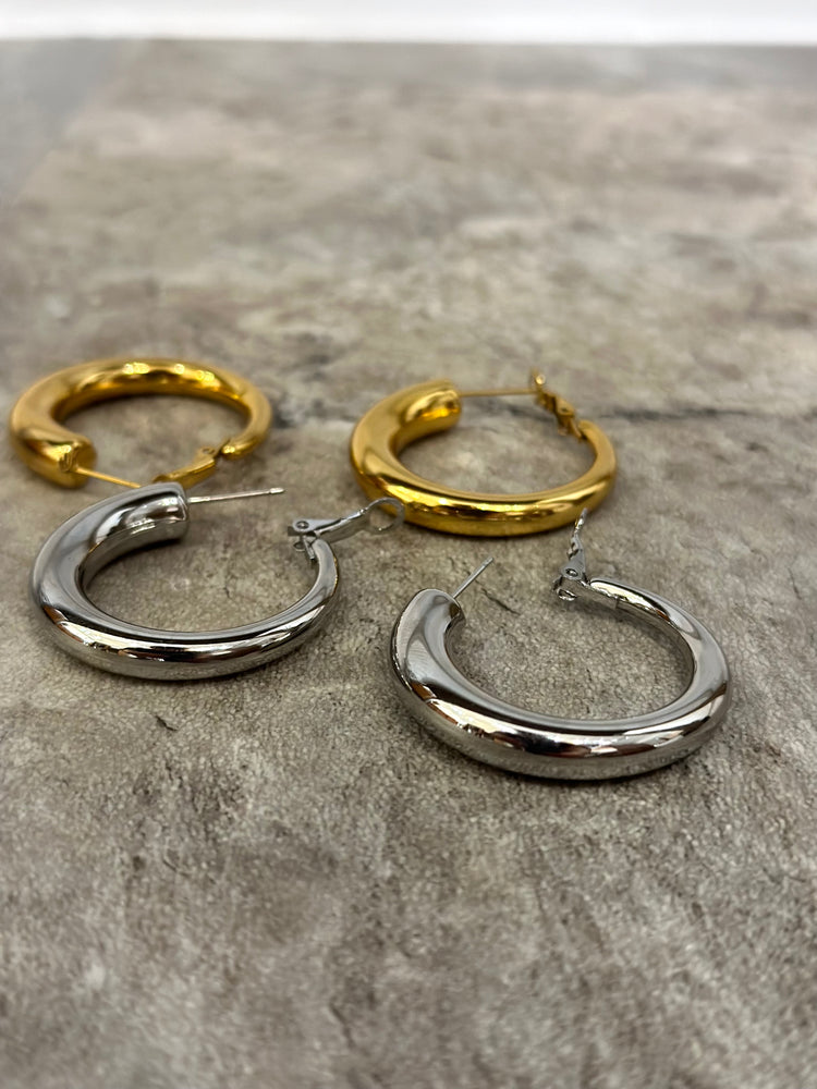 Stainless steel hoop earrings