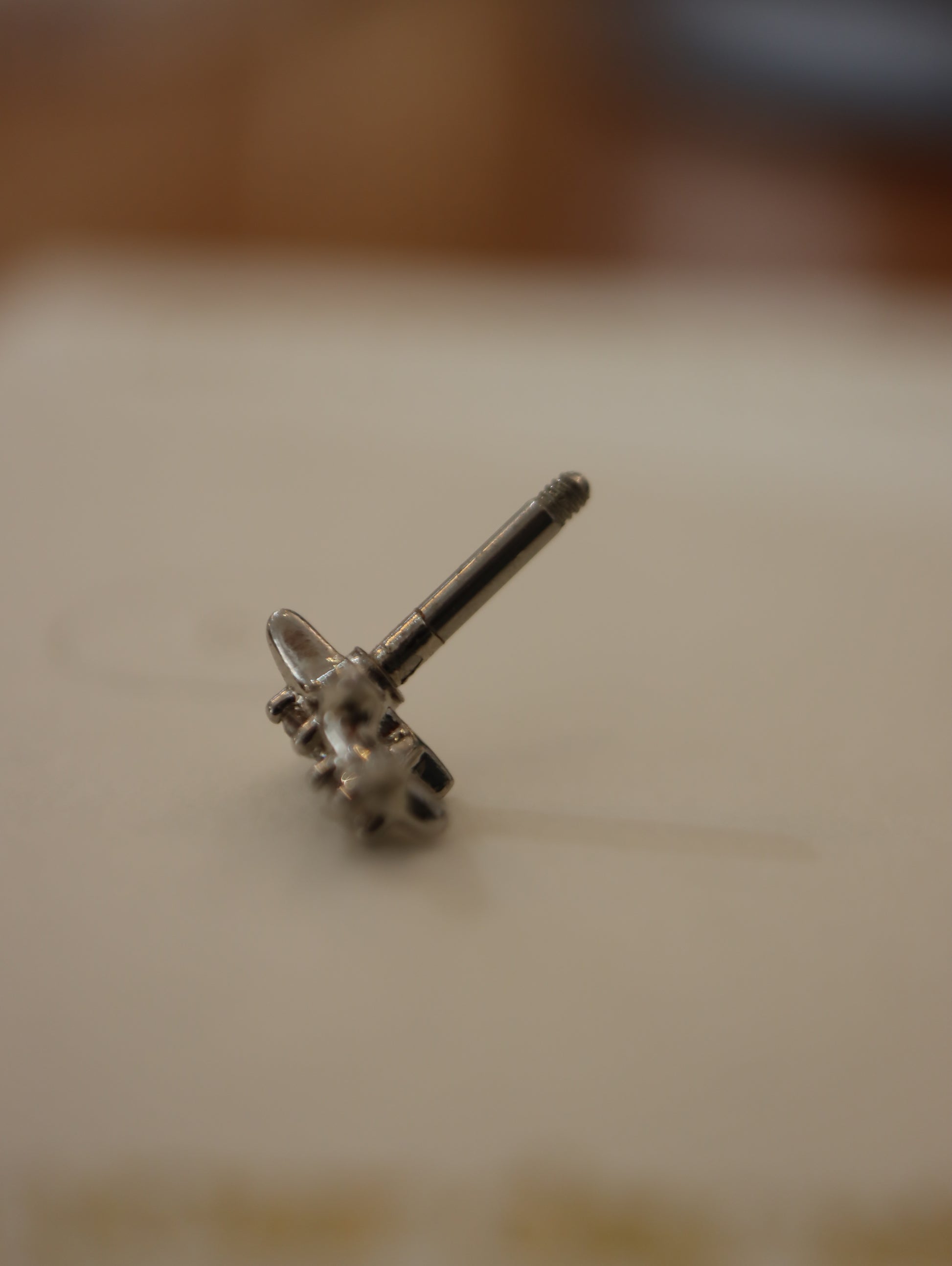 Double sparkle surgical steel earring (1pc)