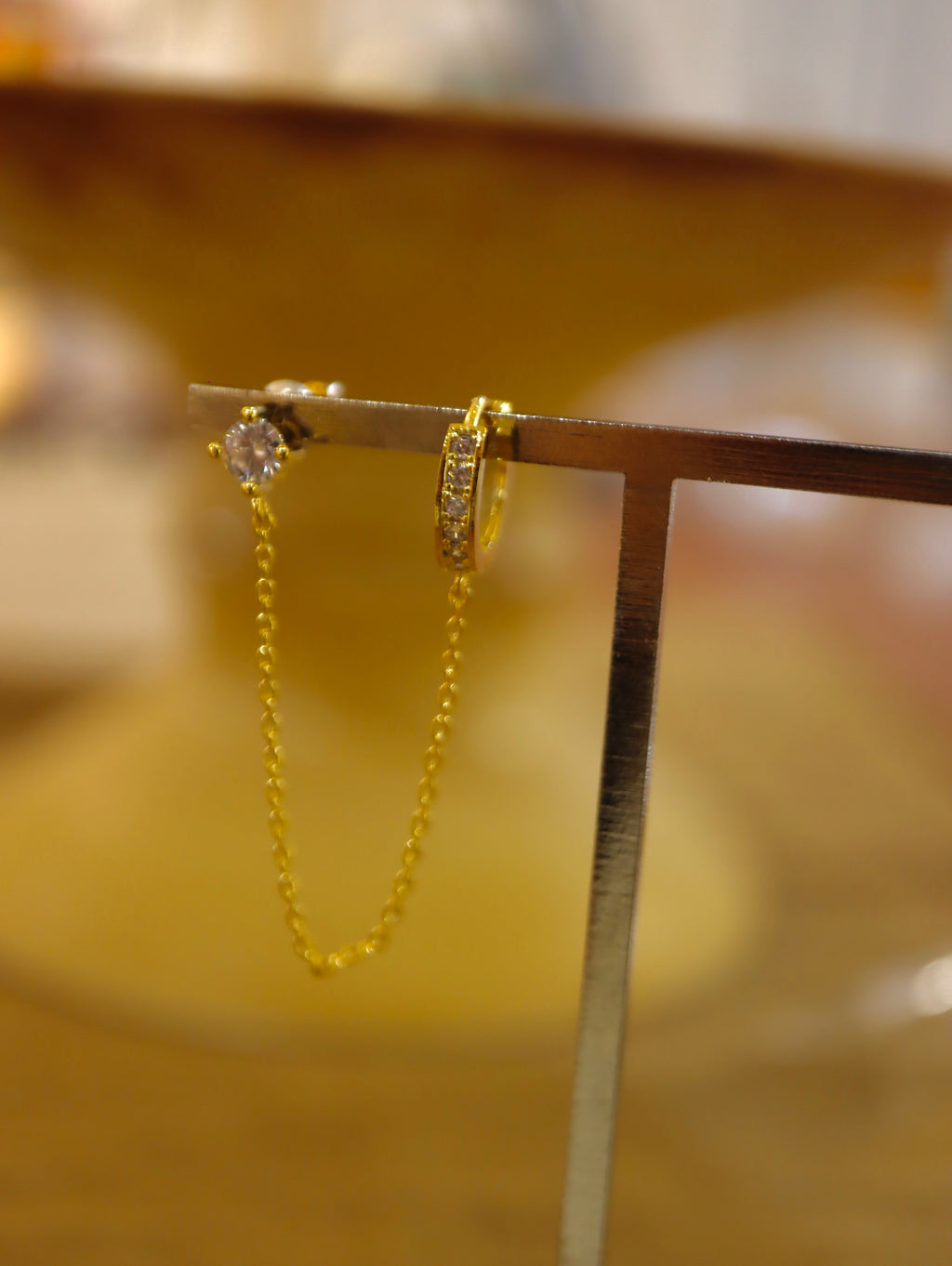 Chain link hoop and stud earrings