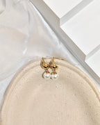 Drop pearl stainless steel earrings