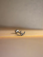 Crescent stud unisex surgical steel piercing (1pc)
