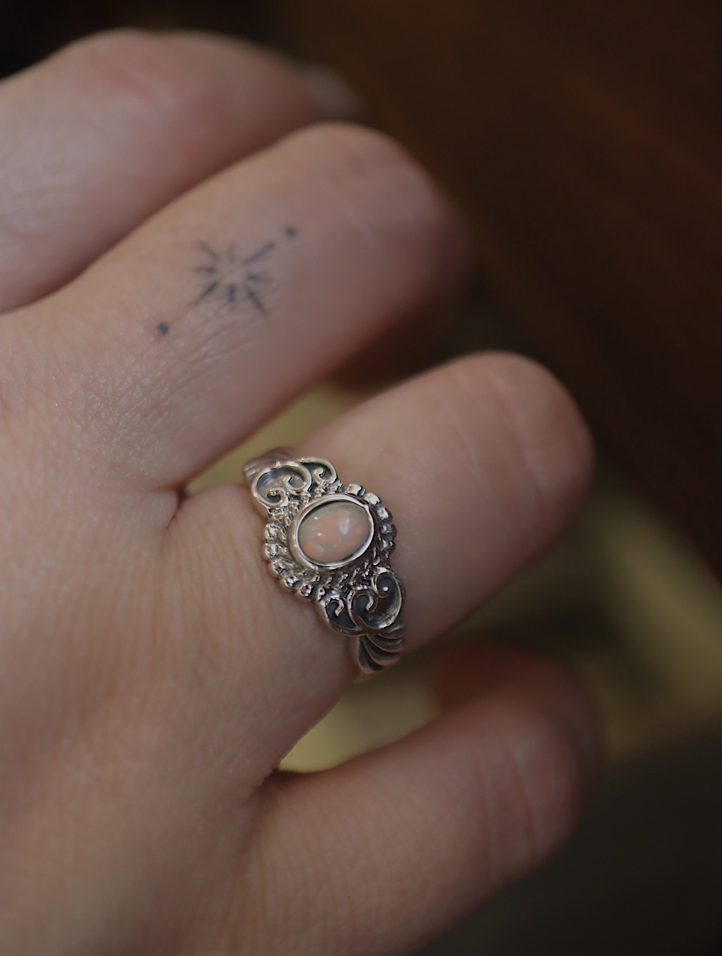 Ethiopian opal silver 925 ring