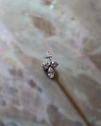 Titanium G23 CZ petal stud earring (1pc)